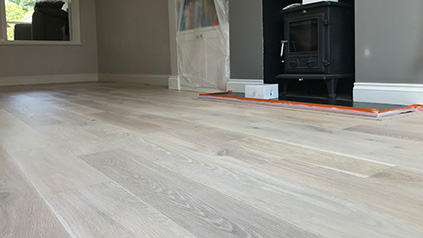 Engineered oak floor sanding in Hampton